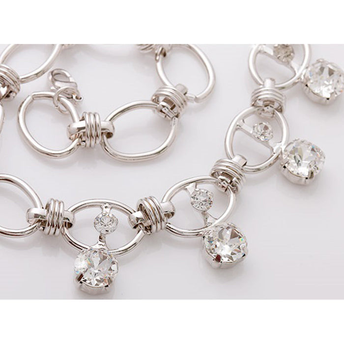 Crystal Silver Chain Necklace by Alana: silver necklace, glamorous style