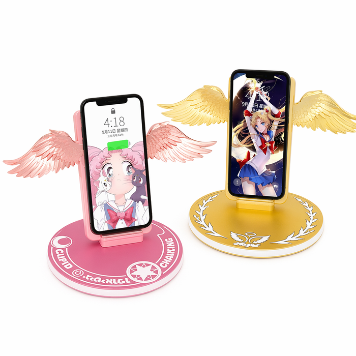 Cupid Angel Wings Wireless Charger with Safe Fast Charging Black