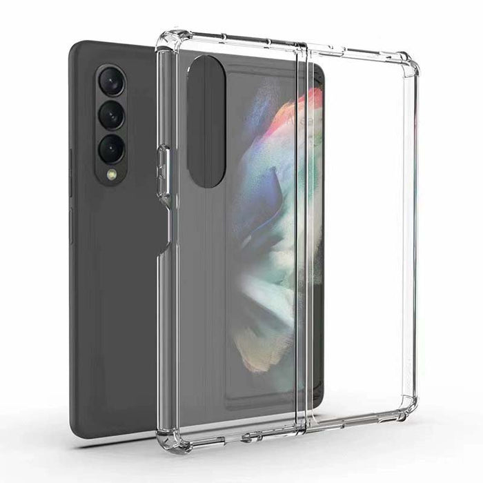 Custom Samsung Phone Cases for Z Flip & Z Fold series: transparent clear, black clear protective phone case, minimal style