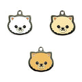 Customizable Pomeranian Dog ID Tags: white, cream dog, cute cartoon kawaii style