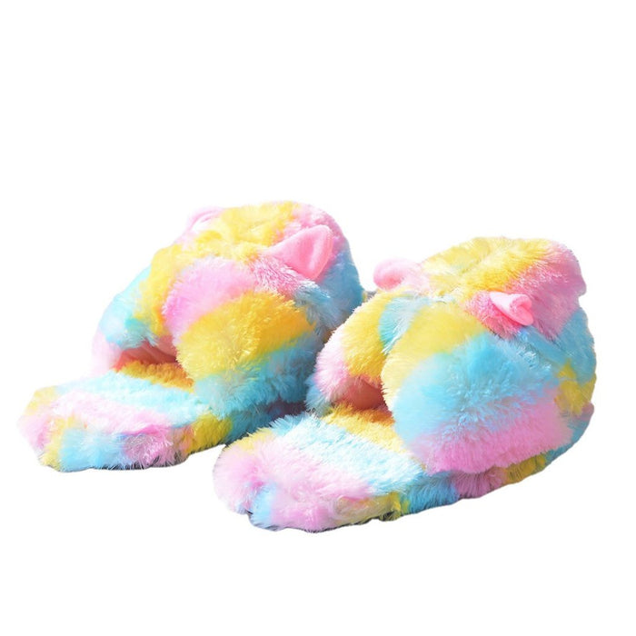 Cute Alpaca Slippers for Ultimate Comfort: pink, yellow alpaca/llama characters, kawaii cartoon style