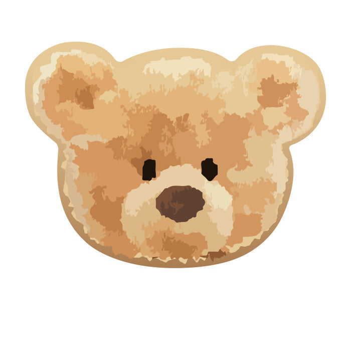 Cute Bear Mouse Pad with Grip: tan, beige teddy bear face, cartoon style