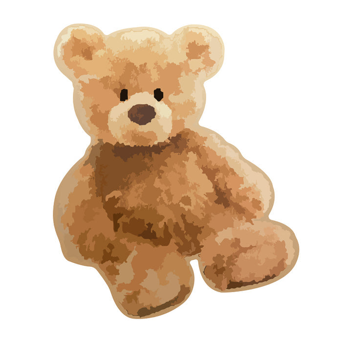 Cute Bear Mouse Pad with Grip: tan, beige teddy bear face, cartoon style