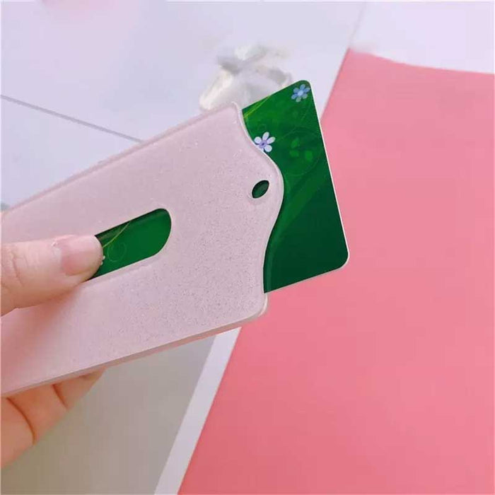 Cute Cat Card Holder with Sound: pink, light pink paw print theme, kawaii style