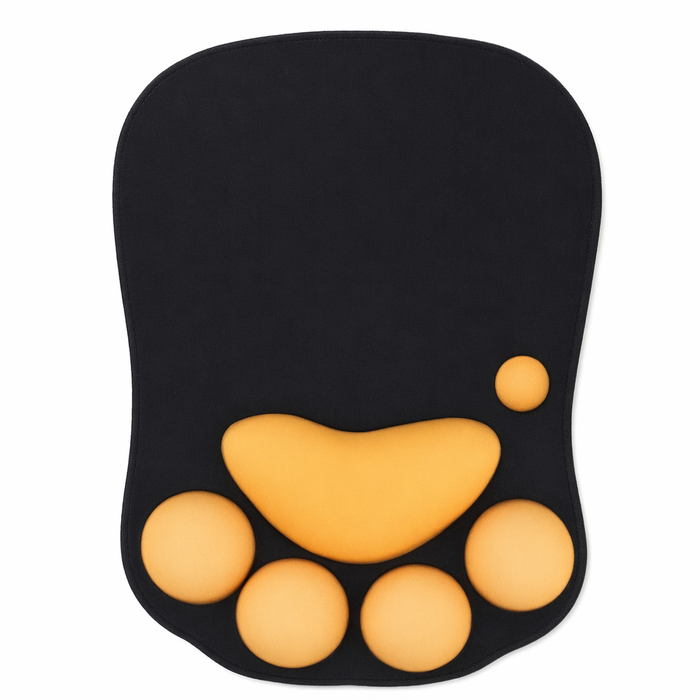 Cute Cat Paw Mouse Pad with Wrist Support Orange