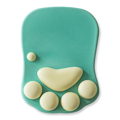 Cute Cat Paw Mouse Pad with Wrist Support: black, orange-yellow computer mouse pad with wrist rest, minimal style