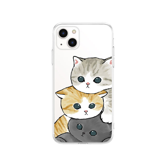 Cute Cat Samsung Phone Case: clear, orange orange tabby kitten with daisies, kawaii cartoon style