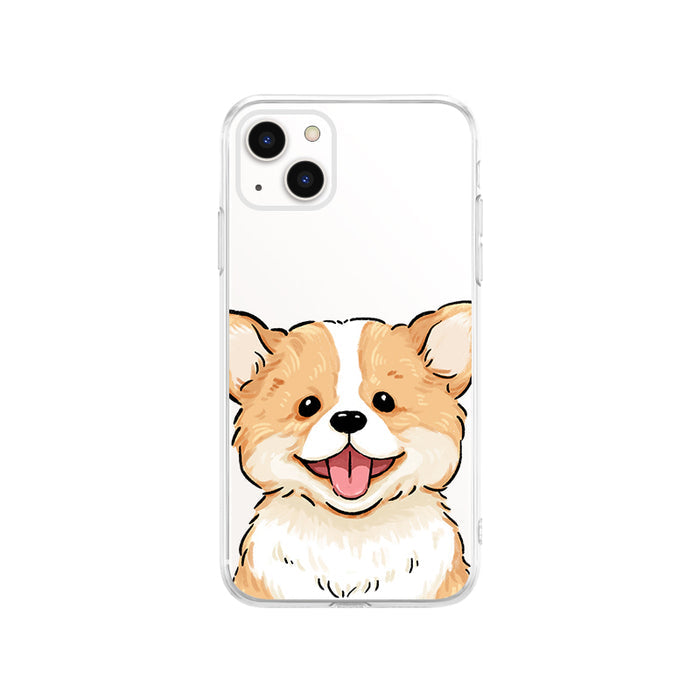Cute Corgi Phone Case with Protection: clear, white corgi dog, cartoon kawaii style