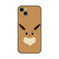 Cute Evolution Phone Case for Pokemon: tan brown, dark brown Eevee character, cartoon kawaii style