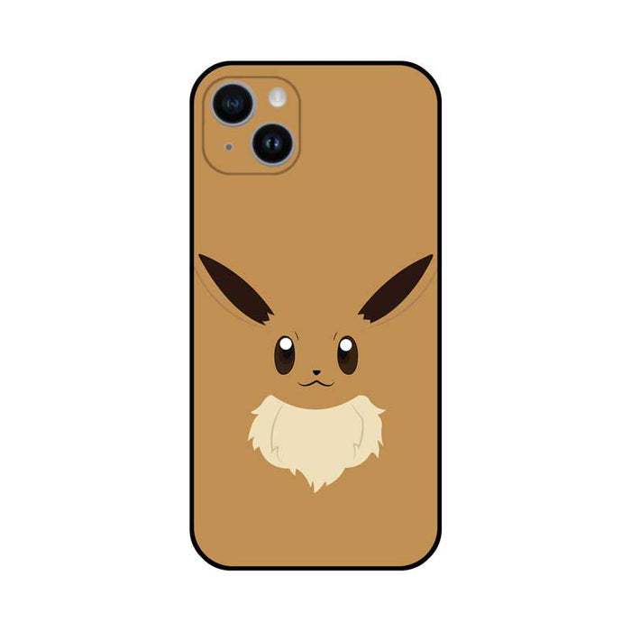 Cute Evolution Phone Case for Pokemon: tan brown, dark brown Eevee character, cartoon kawaii style