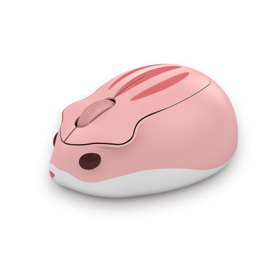 Cute Hamster Wireless Mouse with USB: tan, white mouse/rodent character, cartoon style