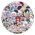 Cute Honkai Star Rail Stickers: white, pink multiple anime-style game characters, kawaii chibi anime style