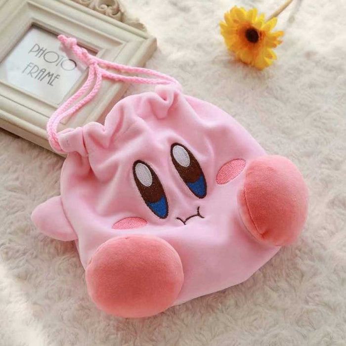 Cute Kirby Bag: Adorable, Convenient, Plush: light pink, pink Kirby character, kawaii cartoon style
