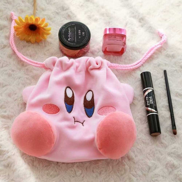 Cute Kirby Bag: Adorable, Convenient, Plush: light pink, pink Kirby character, kawaii cartoon style