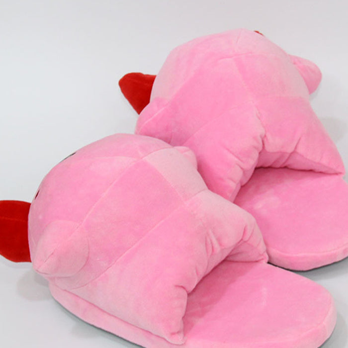 Cute Kirby House Slippers for Comfort: pink, red Kirby character, cartoon kawaii style