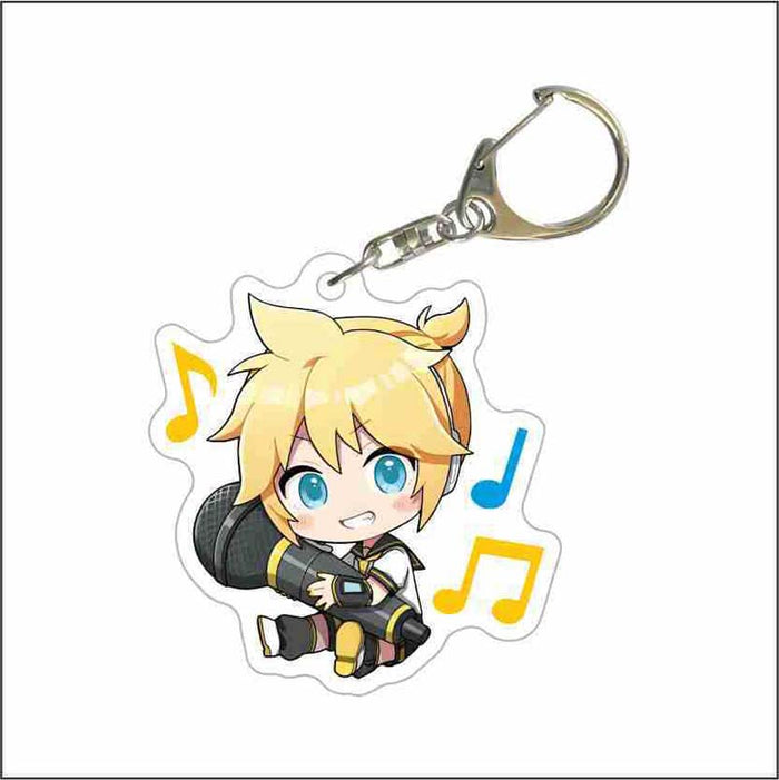 Cute Miku Keychains from Project DIVA: pink, black pink-haired anime-style girl with headphones and a microphone, kawaii anim