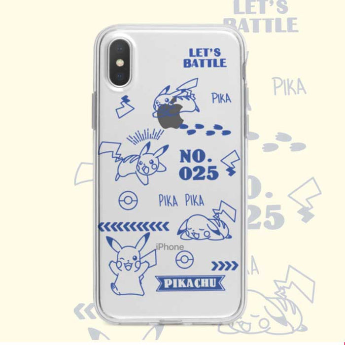 Cute Phone Case with Unique Design: black, yellow Pokémon characters/theme, cartoon graphic style