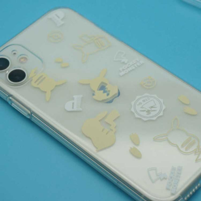 Cute Phone Case with Unique Design: black, yellow Pokémon characters/theme, cartoon graphic style