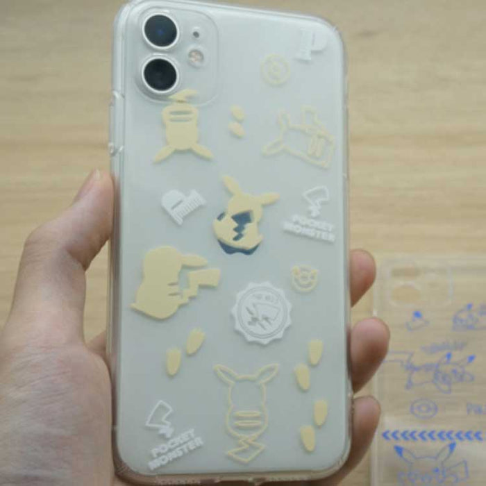 Cute Phone Case with Unique Design: black, yellow Pokémon characters/theme, cartoon graphic style
