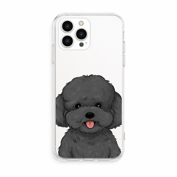 Cute Poodle Phone Case with Protection Black