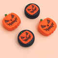 Cute Pumpkin Joystick Caps for Switch: orange, black jack-o'-lantern pumpkins, cartoon style