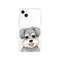 Cute Schnauzer Phone Case with Protection: clear, gray dog, cartoon kawaii style