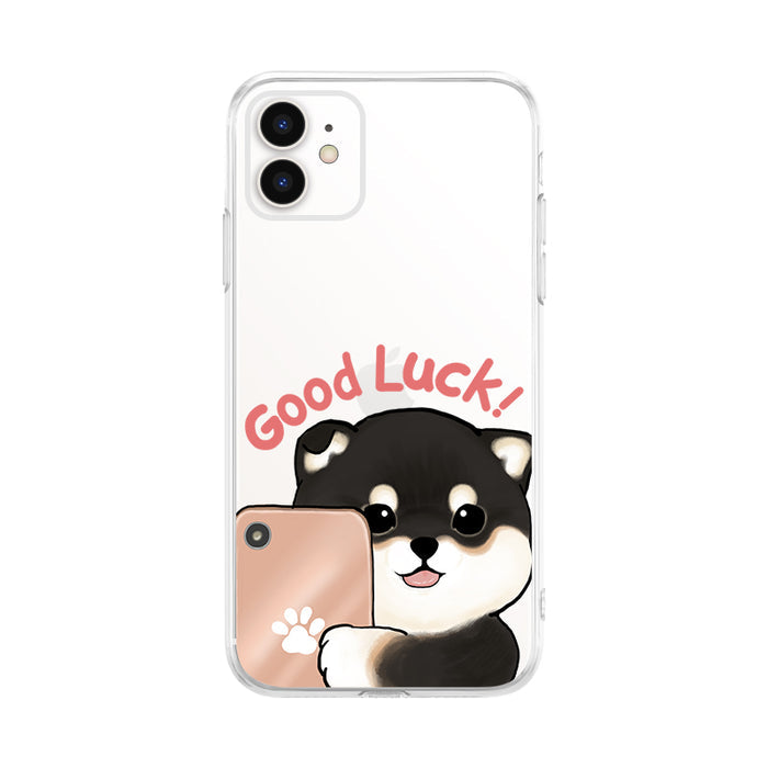 Cute Shiba Inu Dog Phone Case: clear, white cartoon dog, kawaii cartoon style