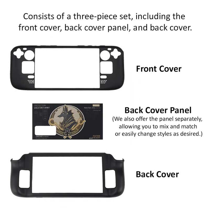 Cute & Spooky Steam Deck Case: black, white Destiny-themed graphic panel, gaming-themed graphic style