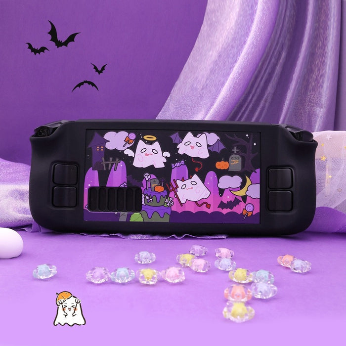 Cute & Spooky Steam Deck Case: black, white Destiny-themed graphic panel, gaming-themed graphic style