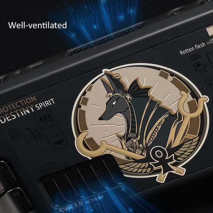 Cute & Spooky Steam Deck Case: black, white Destiny-themed graphic panel, gaming-themed graphic style