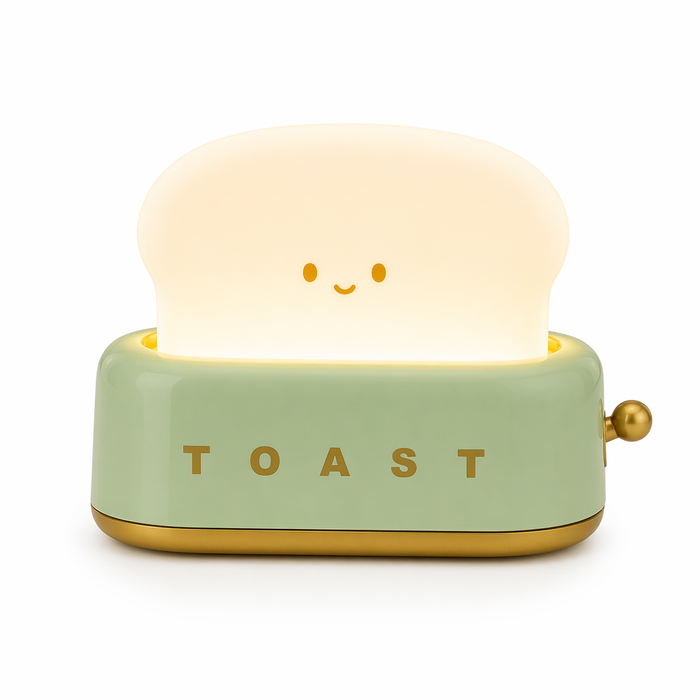 Cute Toaster Night Light with Adjustable Brightness Green