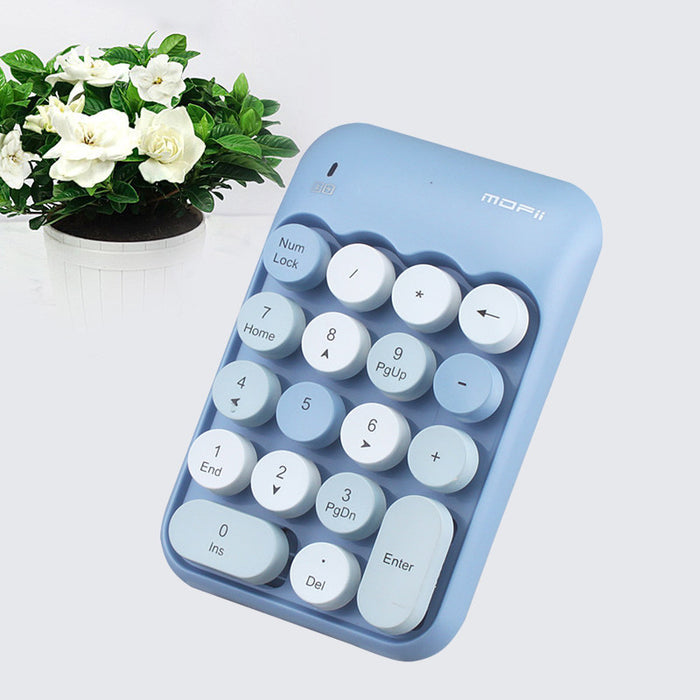 Cute Wireless Numeric Keypad with Nano Receiver: peach beige, white wireless numeric keypad, minimal pastel style