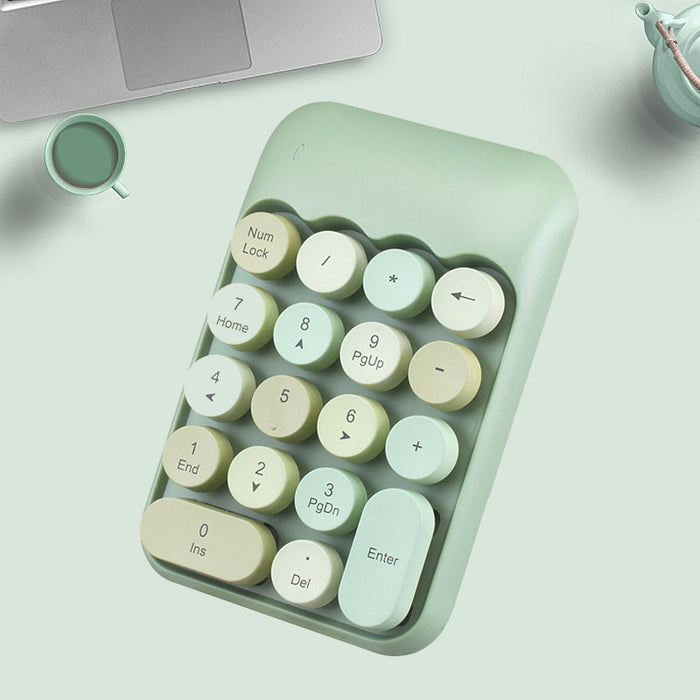 Cute Wireless Numeric Keypad with Nano Receiver: peach beige, white wireless numeric keypad, minimal pastel style