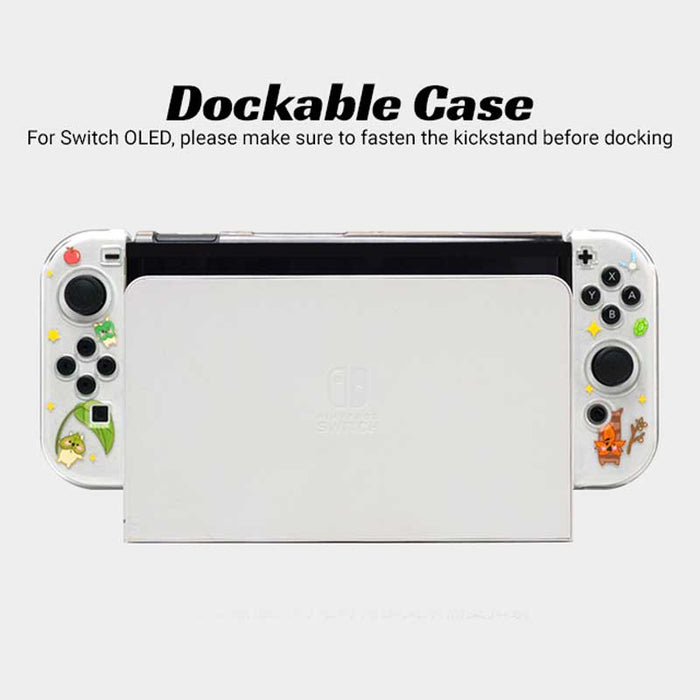 Cute Zelda Bokoblin Switch OLED Case: white, light gray Nintendo Switch-themed gaming console case, cartoon gaming accessory