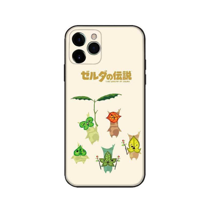 Cute Zelda Phone Case Collection: cream, black The Legend of Zelda theme with cartoon plant-like characters, cartoon, game-th