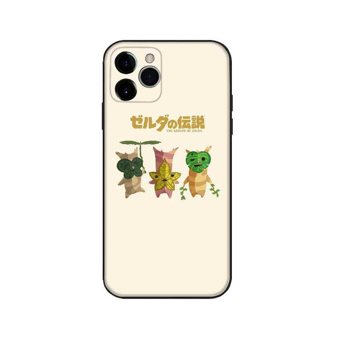 Cute Zelda Phone Case Collection: cream, black The Legend of Zelda theme with cartoon plant-like characters, cartoon, game-th