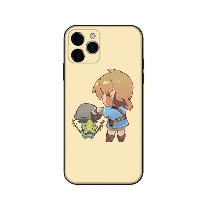 Cute Zelda Phone Case Collection: cream, black The Legend of Zelda theme with cartoon plant-like characters, cartoon, game-th