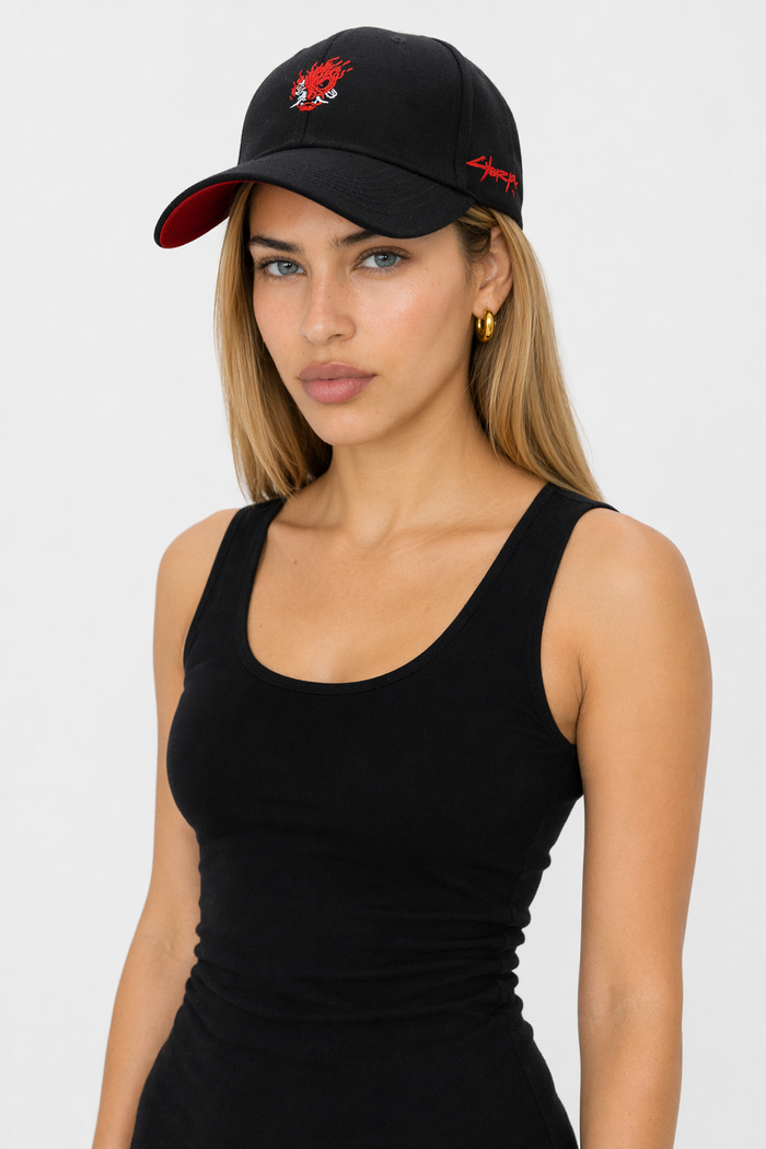 Cyberpunk Baseball Cap: Sun Protection, Adjustable Fit Red