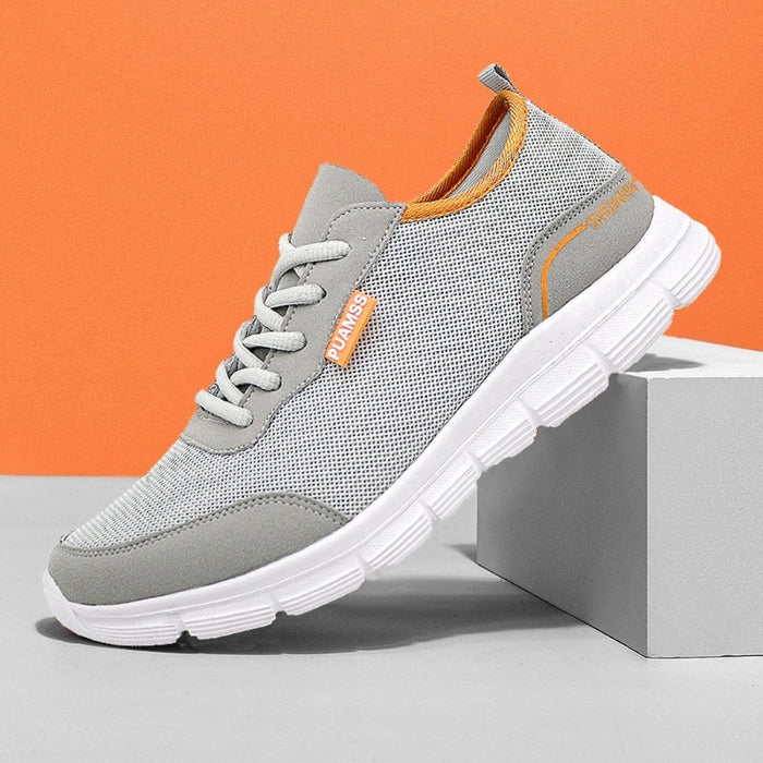 Daily Mesh Sneakers for Men: light gray, white sneaker, modern sporty casual style
