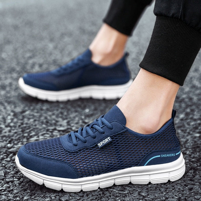 Daily Mesh Sneakers for Men: light gray, white sneaker, modern sporty casual style