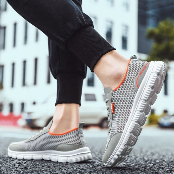 Daily Mesh Sneakers for Men: light gray, white sneaker, modern sporty casual style