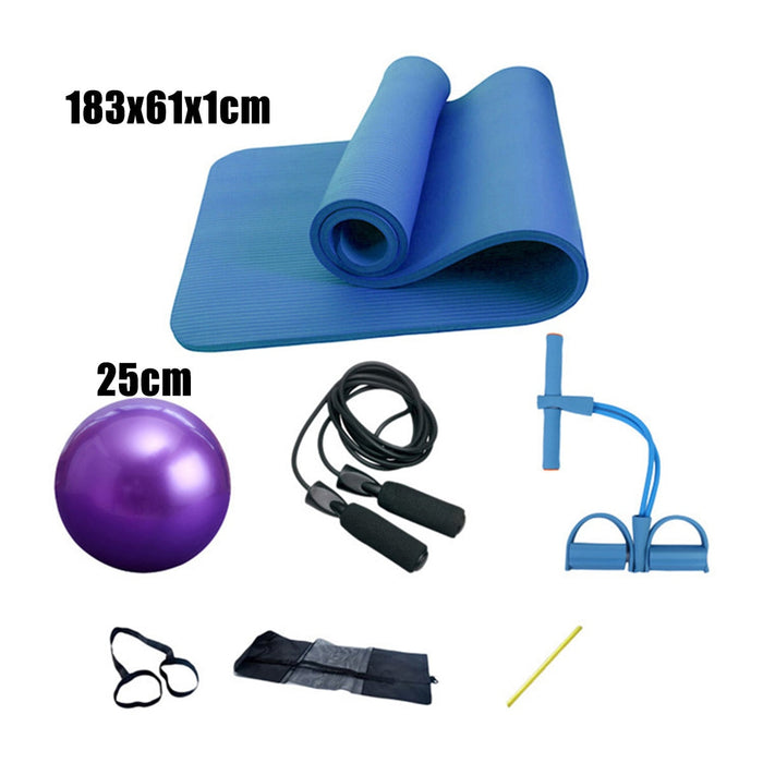 Deluxe 5-Piece Exercise Set for Yoga and Fitness: purple, black fitness exercise set, fitness workout equipment style