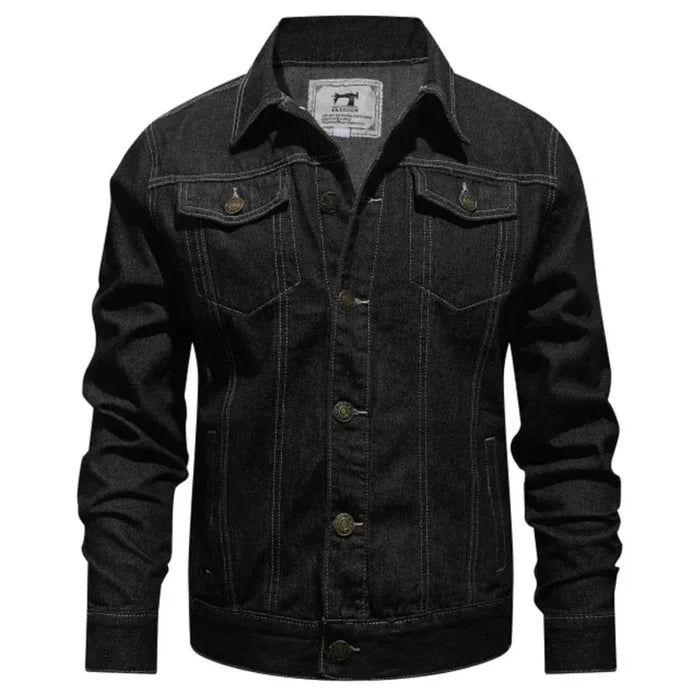 Denim Streetwear Jacket for Men: light blue, dark blue jacket, casual denim style