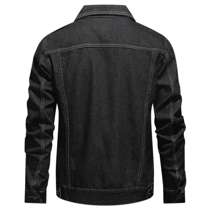 Denim Streetwear Jacket for Men: light blue, dark blue jacket, casual denim style