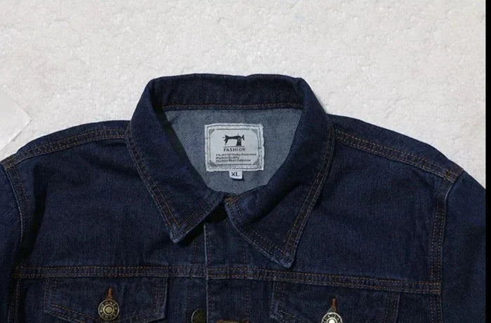 Denim Streetwear Jacket for Men: light blue, dark blue jacket, casual denim style