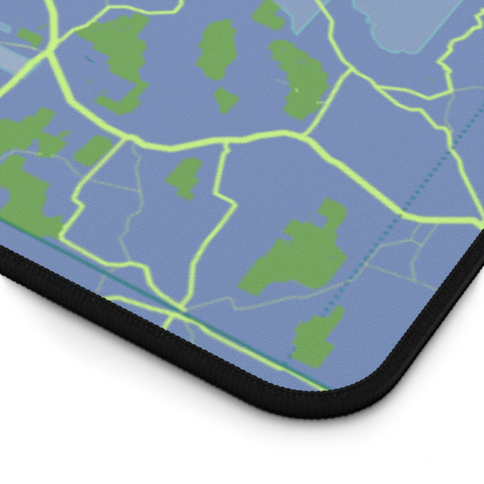 Desk Mat featuring Map of Los Angeles, Updated Title: blue, teal map of the western United States, minimal cartographic style
