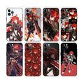Diluc Genshin Impact Phone Case: red, black red-haired anime-style character, anime, cartoon, dramatic graphic style