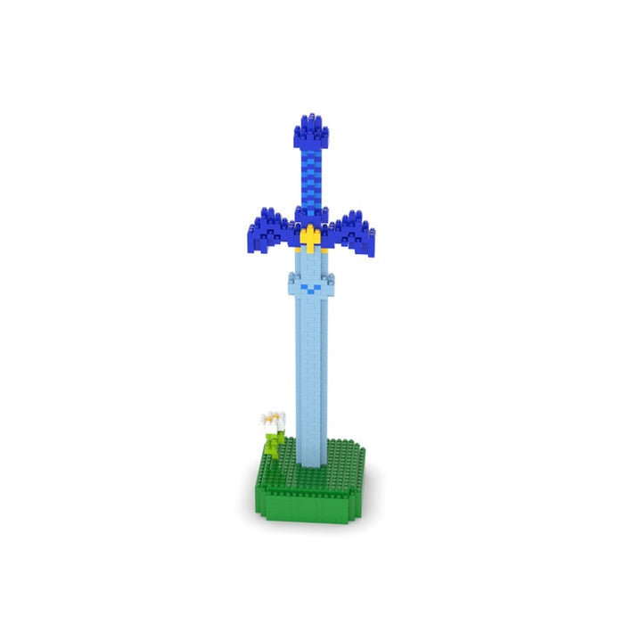 DIY Legend of Zelda Building Blocks: green, brown cartoon adventurer character, cartoon, pixel-art, building-block style