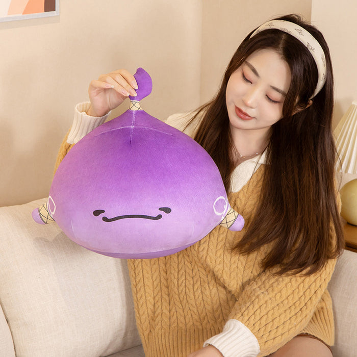 Dori Jinni Plush Toy: Adorable Collectible: purple, lavender purple character with ice cream cone-like side details, kawaii c
