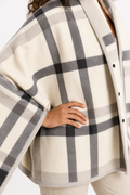 Double Layered Checkered Blanket with Versatile Functions White